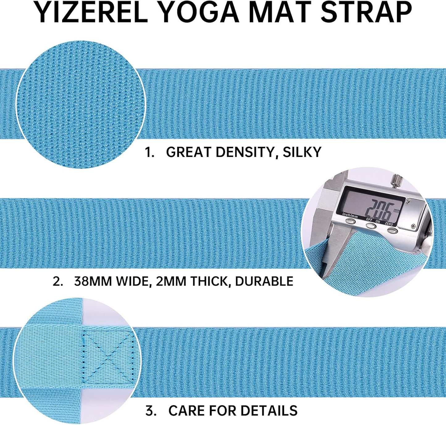 2 Packs Yoga Mat Strap for Carrying, Yoga Mat Carrier, Adjustable Yoga Mat Sling for Yoga Mat Exercise Mat