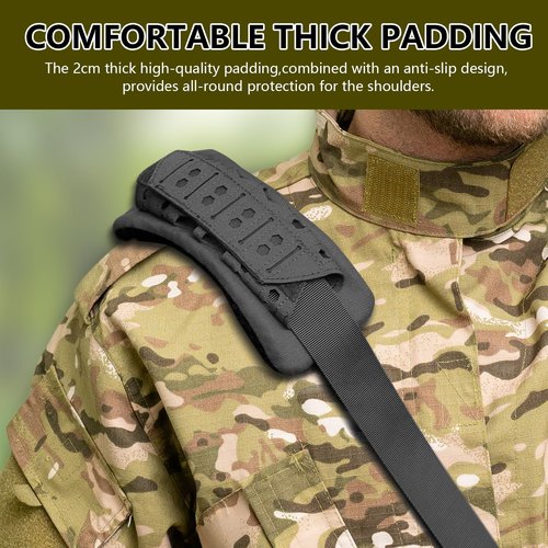 Archerest 2 Pack Tactical Plate Carrier Shoulder Pads, Soft Vest Shoulder Strap Cushion, Mesh Breathable Strap Pad for Backpack, Black