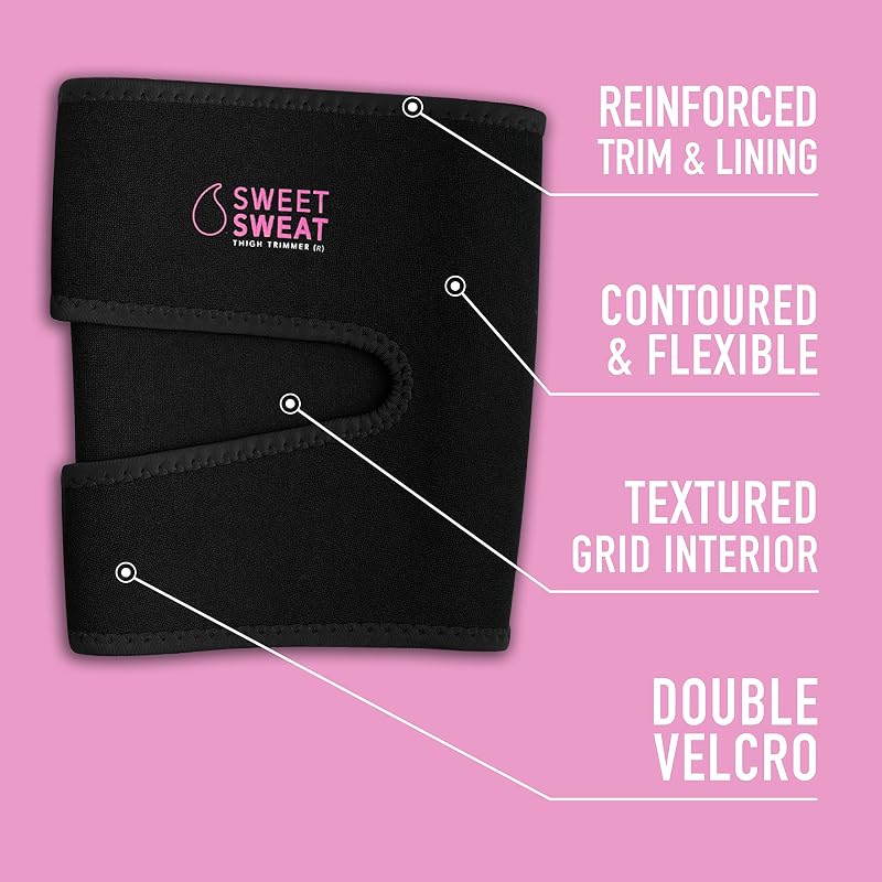Sweet Sweat Thigh Trimmers - Includes Left & Right, Pink, Medium