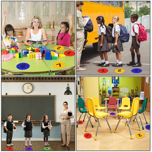 9 inch Numbered Spot Markers Flat Cones Non-slip Poly Spots Floor Dots Agility Markers for Kids Soccer Basketball Sports Speed Agility Training, Preschool Classroom Activities, Social Distancing