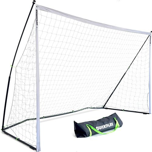 QUICKPLAY Kickster Elite Soccer Goal 12x6' | Ultra Portable Indoor & Outdoor Football Goal Features Weighted Base [Single Goal]