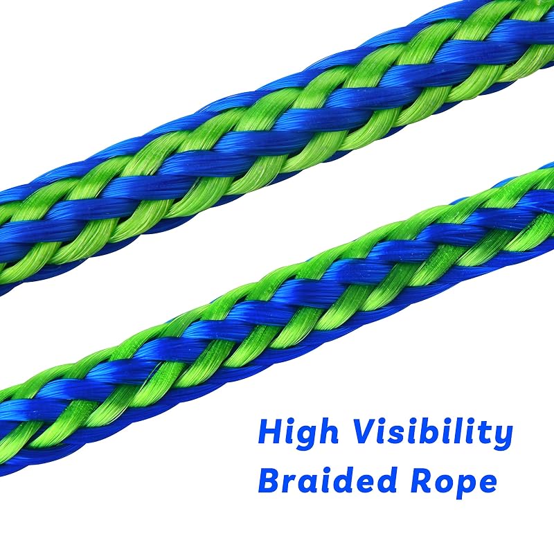 2 Pack PWC Docking Lines with Clip & Loop, Heavy Duty Braided Boat Rope 2200 lbs - Variation of THIS listing