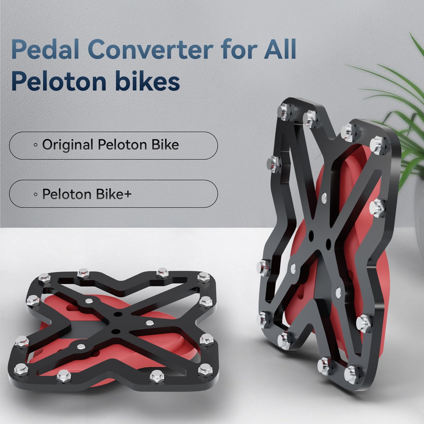 EFEALL Pedal Converters Compatible with Peloton Bike & Bike+, Pedal Replacement for Regular Shoes, Non-Slip Widen Pedals for Original Bike, Convert Peloton Bike Pedal to Platform Pedal