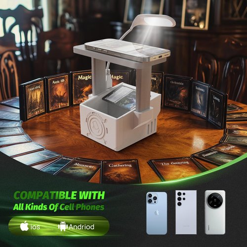 Card Scanner Pro for Trading Cards – MTG Card Scanner Stand with LED Light and Magnetic Base, Quickly Scan and Price Check Unsleeved Collectible Cards, Only Compatible with ManaBox App
