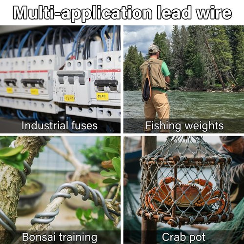 Dr.Fish Solid Core Lead Wire 1LB,High-Density Fishing Line Soft Sinker Weight Dragging Drifting Fly Tying Crafting Material 1/4"