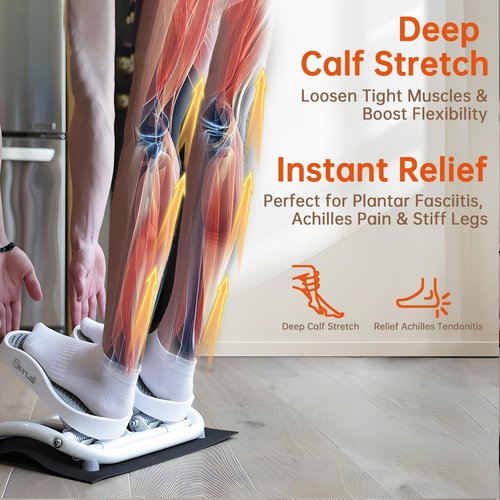seanleecore Calf Stretcher - Slant Board Stretching for Plantar Fasciitis & Achilles Tendonitis, Feet Mobility,Under Desk Stepper Leg Exerciser with Foot Massage for Exercise& Physical Therapy