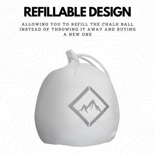 Survivor Refillable Chalk Ball - Extra Large 65 Gram (2.3 OZ) Gym Chalk Sock for Improved Grip & Sweat Resistance - Dry Hands for Rock Climbing, Bouldering, Weight Lifting, Gymnastics & More