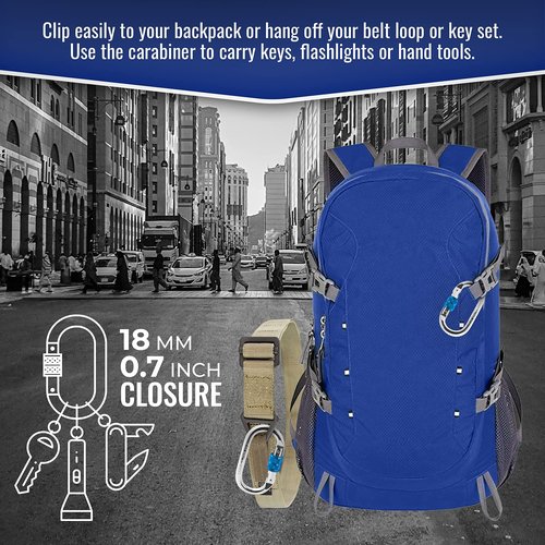 XTEK Climbing 25kn Climbing Carabiner Clip - Heavy Duty O-Shape Steel Locking Caribeaner - UIAA/CE Certified Rock Climbing Gear - Strong Large Locking Oval Caribeener for Mountain Climbing