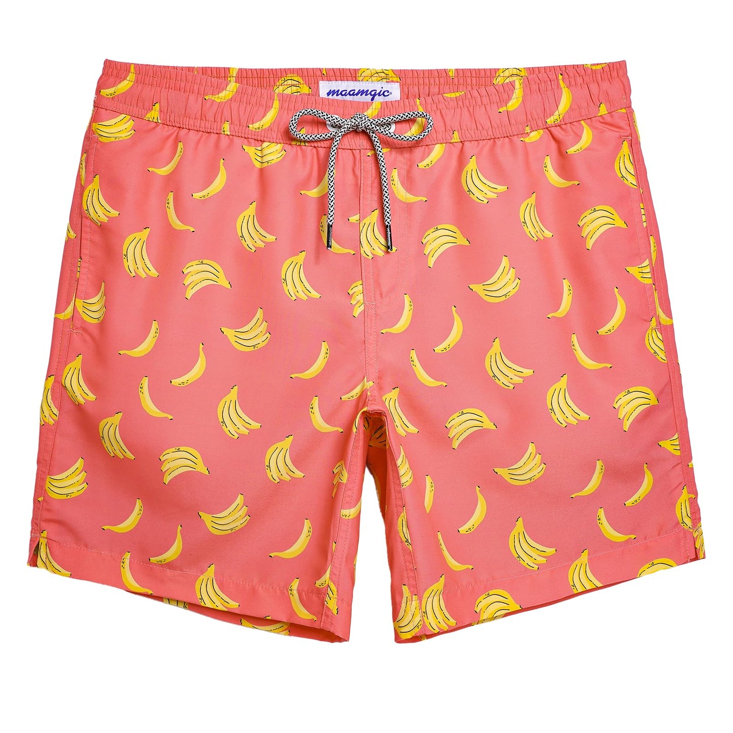 maamgic Mens Swim Trunks Quick Dry Swim Shorts with Mesh Lining Funny Swimwear Bathing Suits 7inch Banana Small