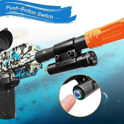 SZWRSKJ Rechargeable Slat Gun Laser Sight Compatible with Gel Ball Blasters, Beam Scope fit for Splat SRB1200 OR SRB400, Salt Bug Gun with Charger, Airsoft BB Pump Rifle Add-On Accessories