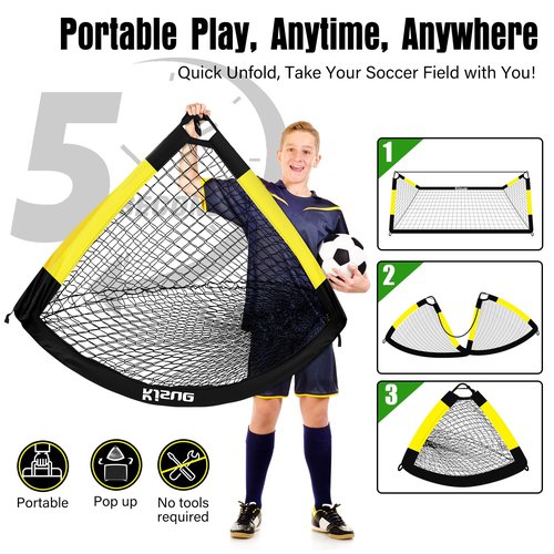 Kids Soccer Goal for Backyard Set - 2 of 6x4 ft Soccer Goals Training Equipment, Soccer Net for Kids Age 3-5 6-8 8-10 10-12, Ball, Targets for Toddler Kid Youth Soccer Games Sports Outdoor Play
