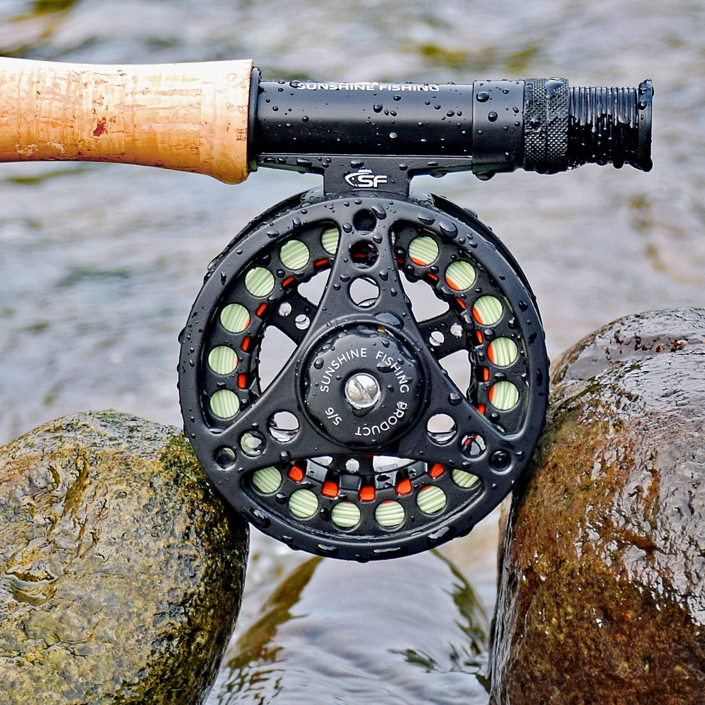 SF Large Arbor Fly Fishing Reel with Aluminum Alloy Body 5/6wt Die-Cast Fly Reel Matt Black