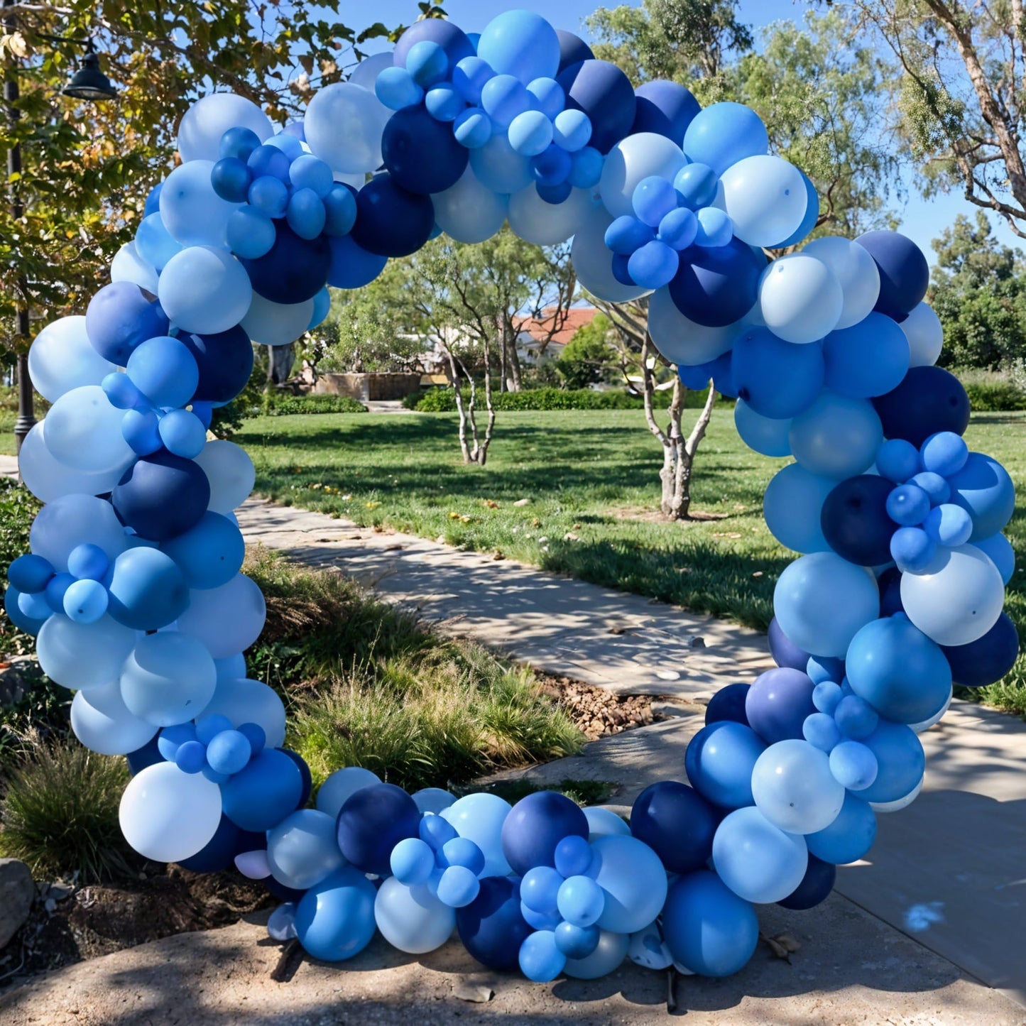 Blue Balloon Set, 60 Packs 12 Inches Metallic Balloons Pearl Macaron Baby Blue Balloon Light Blue Mixed Ballons for Bridal Shower, Boy Baby Shower, Birthday Decorations, Wedding Party