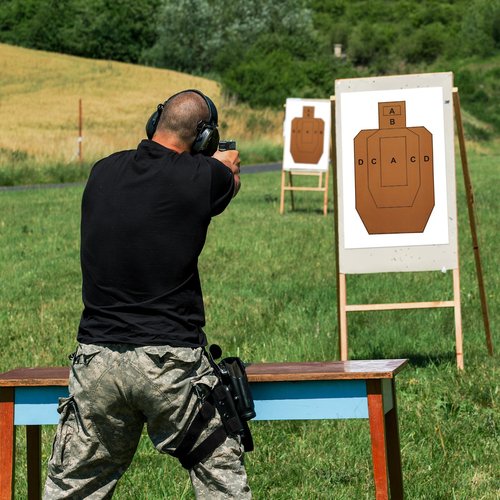 AmazingSpark 50 Pack Paper Shooting Targets 23" x 35" Silhouette Tactical Paper Target USPSA/IPSC Targets for Training Competition Torso for Shooting Range Practice Competitions Training