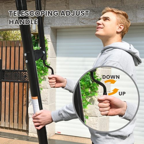 AWII SPORT Basketball Hoop Outdoor, 5.3-10FT Height Adjustable Basketball Hoop Goal System with 48Inch Impact Backboard and Portable Wheels for Adults