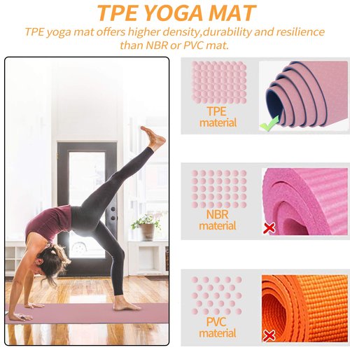 Yoga Beginners Kit Yoga Blocks 2 Pack Yoga Strap Yoga Ball Yoga Mat with Carrying Strap Net Bag Sports Cooling Towel,Yoga Mat Kits and Sets for Beginners 11-Piece Yoga Starter Kit for Women(Pink)