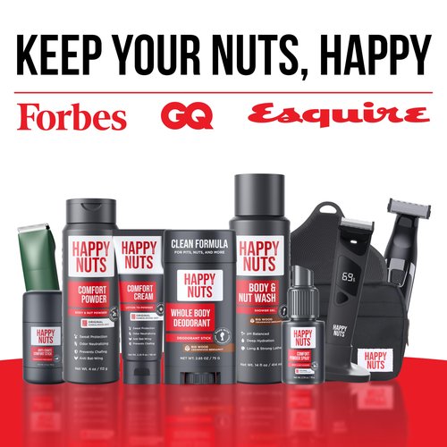 HAPPY NUTS Anti-Chafe Comfort Stick for Men: Ultimate Friction Defense & Chafing Prevention for Active Lifestyles - Perfect for Runners, Cyclists, & Active Men (1 Pack)