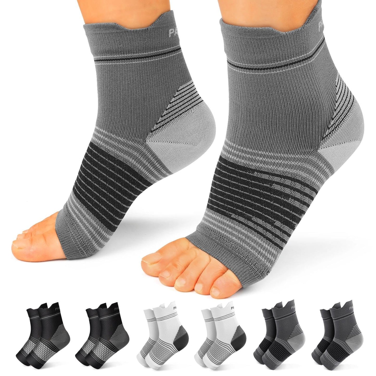 PAPLUS 6 Pairs Compression Socks with Arch Support for Plantar Fasciitis