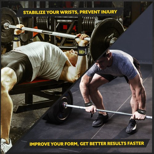 Heavy Duty Wrist Wraps and Lifting Straps - 21" Wrist Wraps for Weightlifting Men and 24" Wrist Straps for Weightlifting with Silicone Grip and Padding - Weight Lifting Wrist Wraps and Gym Straps