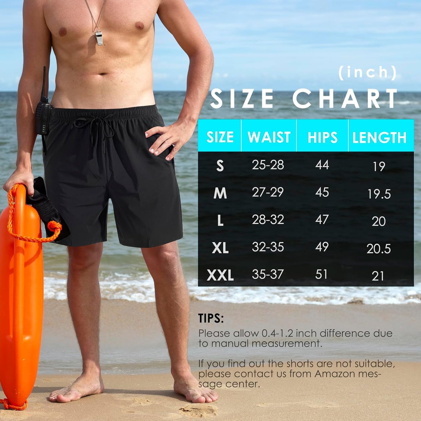 2 Pack Mens Running Athletic Shorts for Men's Lightweight Workout Gym Shorts Quick Dry Hiking Basketball