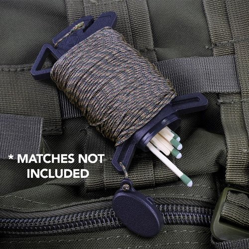 Atwood Rope Ready Rope™ Micro Cord Dispenser 125ft 100lb Test, Camping Gear Survival Tool, Built in Storage, Cutting Blade, Cord Grip, Gear Loop, Made in USA (Black)