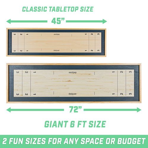 GoSports Shuffleboard and Curling 2 in 1 Tabletop Board Game