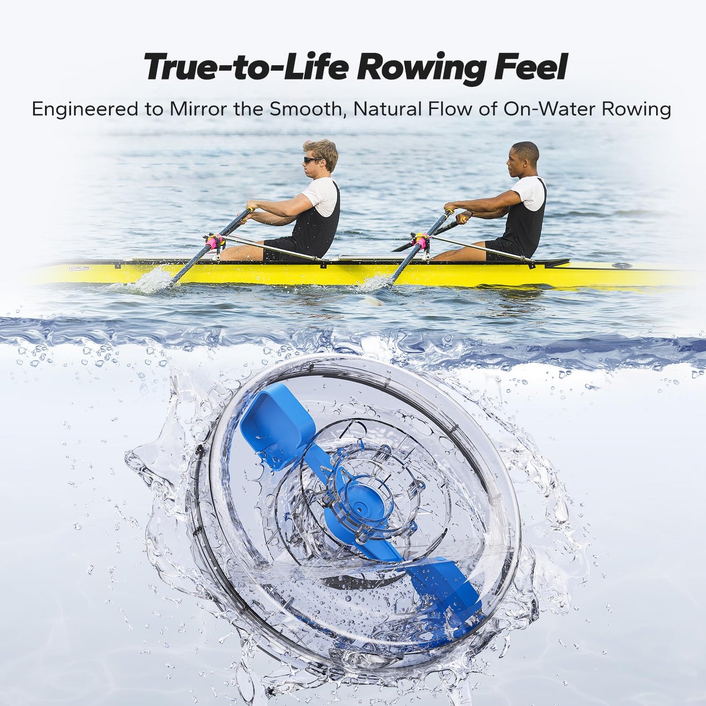 MERACH Water Rowing Machines for Home use, Foldable Rower Machine with 400LBS Weight Capacity, Dedicated Monitor and Comfortable Seat, Free MERACH App for Immersive Water Rower