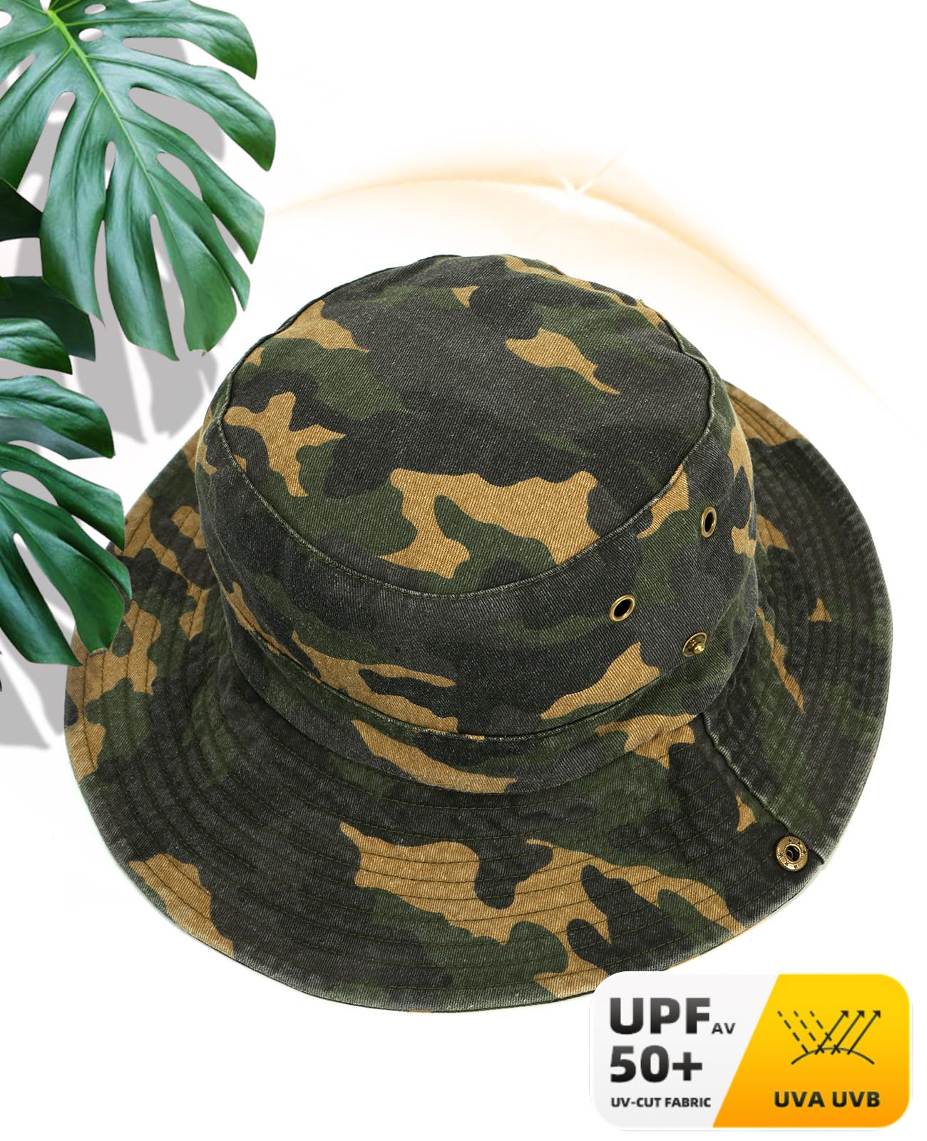 SFHVVPL Bucket Hats for Men and Women, Breathable Quick-Dry Fishing Gardening Hiking Hat with Neck Flap & Adjustable Chin Strap, UPF50+100% Cotton Wide Brim (Blue hat)