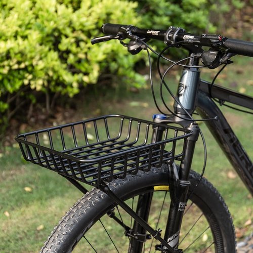 CXWXC Bike Basket Rack - Large Front Bicycle Basket with Struts - Front Mount Aluminium Bike Basket Large Capacity