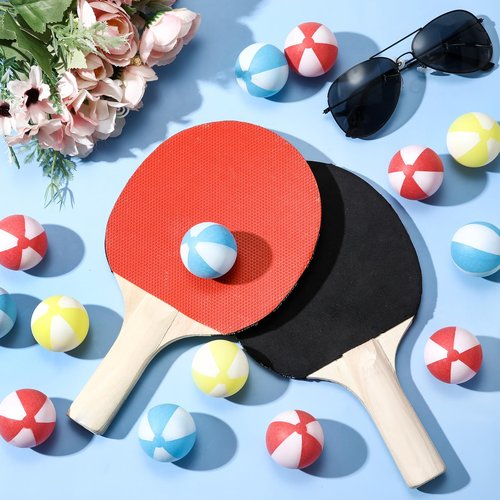 Soulchen 24 Pcs Beach Table Tennis Balls 40mm Summer Plastic Balls Bulk Novelty Fun Accessories for Pool Beach Theme Party Birthday Table Tennis Gift