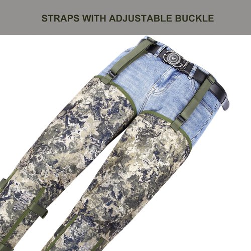 skiguard Snake Gaiter Chaps for Hunting: Snake Bite Protection for Ankle to Thigh Snake Chap, Waterproof Snake Gaiters for Men & Women, Hunting Full Protection for Leg from Snake & Briar Thorns