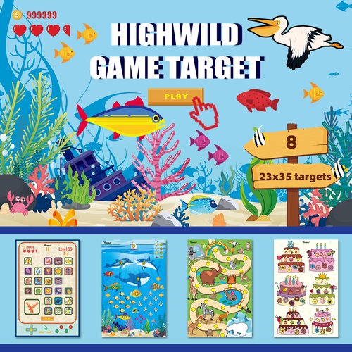 Highwild 8 Pack Variety Game Shooting Targets - 23X35 Inch, 4 Unique Game - Inspired Patterns