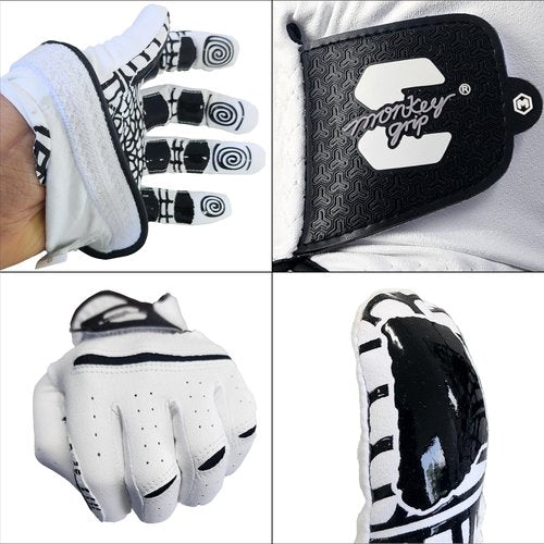MONKEY GRIP Golf Glove Premium Synthetic Silicon Non silp Power Gip Slice Killer No Twist, Left Hand (Man-Large)
