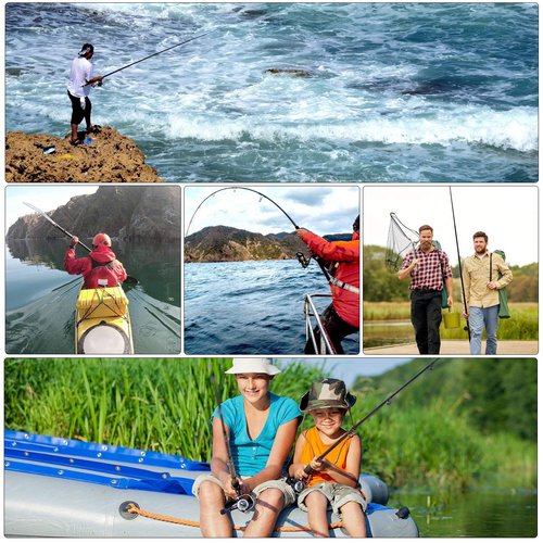 Sougayilang Spinning Fishing Rod and Reel Combos Portable Telescopic Fishing Pole Spinning reels for Travel Saltwater Freshwater Fishing