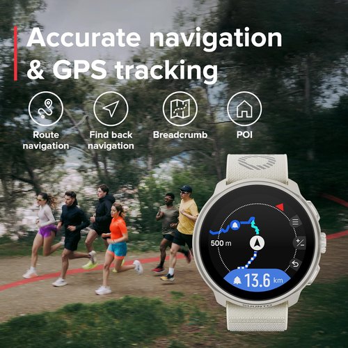 SUUNTO Run Sports Watch, 1.32" AMOLED Touchscreen w/Crown Button, 12D Battery Life, Dualband Accurate GPS, Wrist Heart-Rate & Sleep Health Tracking, 35g Lightweight & 4GB Offline Music, Frost Gray
