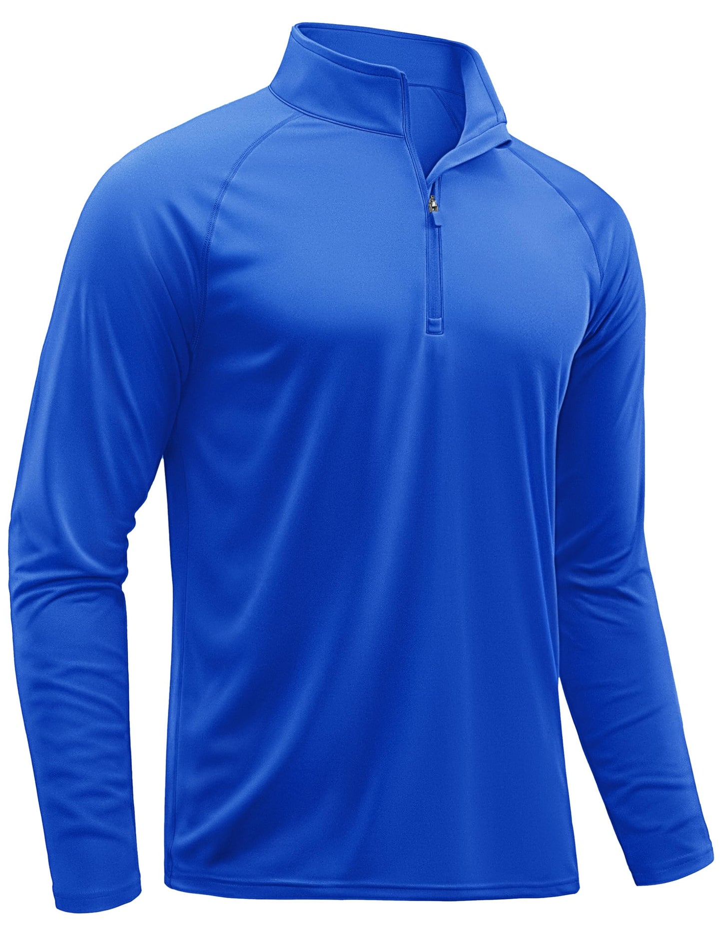TACVASEN Men's Athletic Hiking Shirts Long Sleeve 1/4 Zip Pullover Tops UV Sun Protection Shirts for Summer Activewear Long Sleeve Dry Fit Men Blue XL