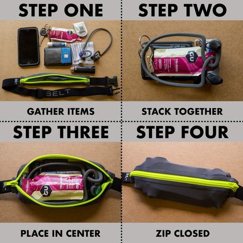 SPIbelt Running Belt for Women Men, Phone Holder for Running, Running Fanny Pack, Holder for Phone, Running Waist Pack, Adjustable Waist, [Fits All Phones]. Black with Black Zipper