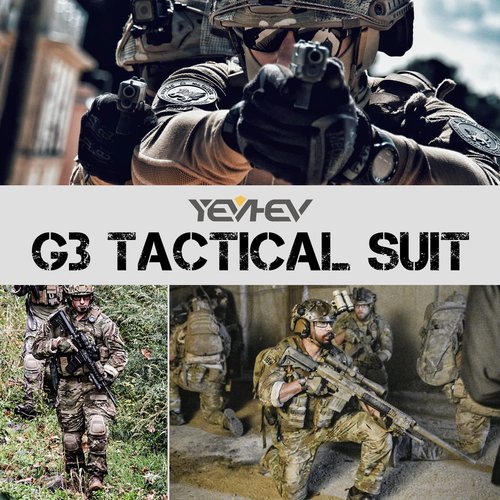 YEVHEV G3 Camouflage Shirt with Elbow Pads for Men Tactical Hunting Uniform Paintball Gear
