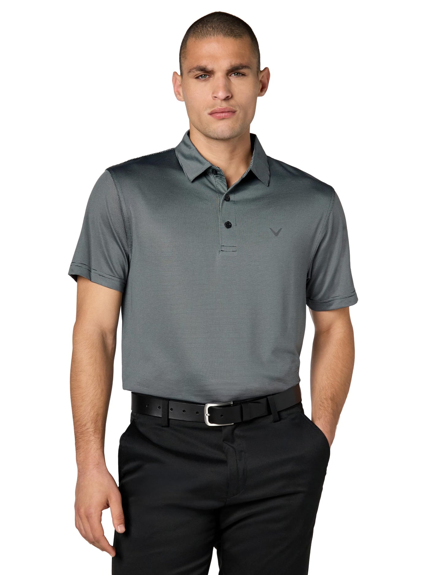 Callaway Men's Fine Line Stripe Short Sleeve Moisture-Wicking Stretch Golf Polo Shirt (Available in Big & Tall)