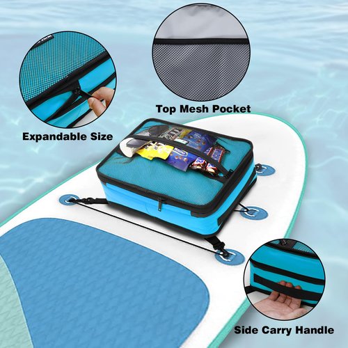 Paddle Board Cooler Bag, WITSTEP Waterproof Surf Sup Deck Cooler Bag Insulated Leakproof 10 Cans, Sup Paddle Board Accessories Bag for Stand Up Paddleboard and Kayak