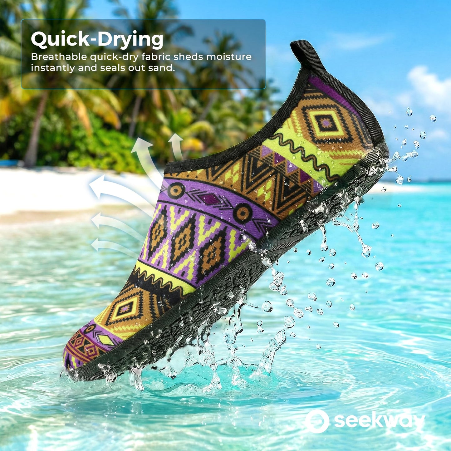 SEEKWAY Water Shoes Barefoot Aqua Socks Quick-Dry Non Slip Shoes for Beach Swim Pool River Boating Surf Women Men Bird SK002(U)
