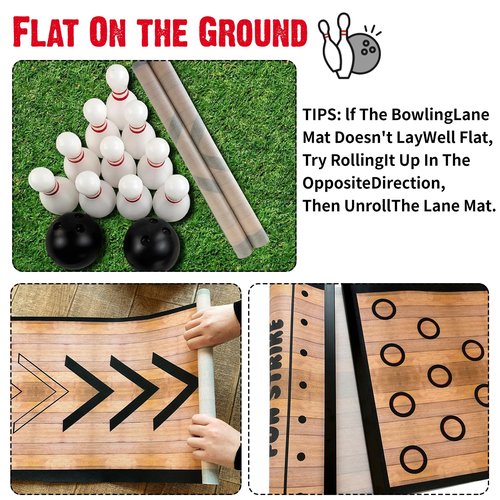 Mini Bowling Set, Bowling Alley Games Toys,Indoor & Outdoor Home Bowling Set,Bowling Pins & Ball Set ï¼?0 pins, 2 Balls for Kid Age 3+ & Adult ??Fun Outdoor Bowling for Backyard, Lawn, Party Games