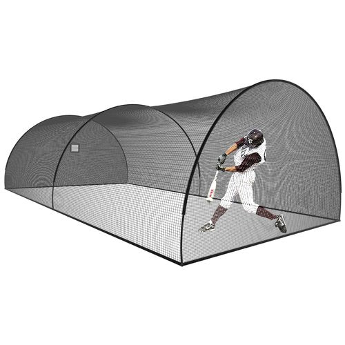 AIRHOP 22FT Portable Baseball & Softball Batting Cage for Backyard Batting Practice, Durable Large Enclosed Batting Cage with Pitching Machine Hole and Removable Door