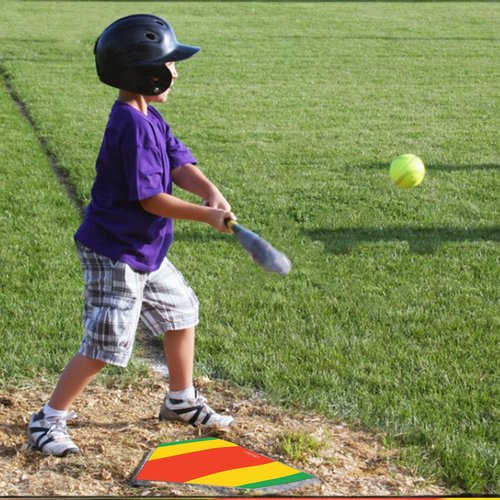 BWZYdy Baseball Home Plate - 17" Tri-Color Blended Rubber Mat for Pitching & Hitting Practice, Softball Training | 0.6lbs Lightweight, Portable Design with Carry Bag, All-Weather Baseball Bases