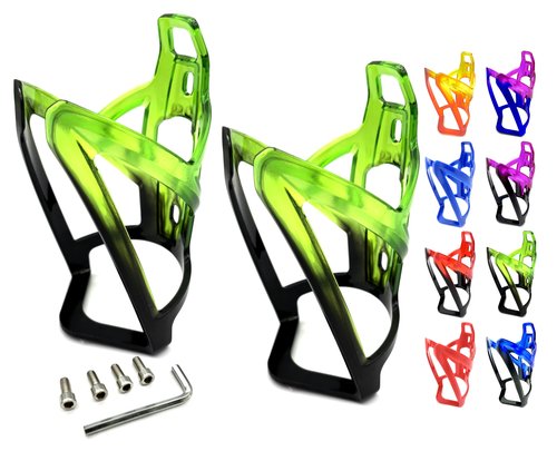 Revere Ultra-Light Bike Water Bottle Holder – Durable Bicycle Bottle Cage for Road, MTB, & Mountain Bikes – 2-Pack with Screws & Installation Tool – Premium Cycling Accessories (Green/Black)