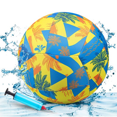 Soulchen 1 Pack 8.5 Inch Waterproof Water Volleyball for Pool with Pump All-Purpose Soft Beach Volleyball for Teens Adults Swimming Pool Game Toys and Accessories Outdoor and Indoor