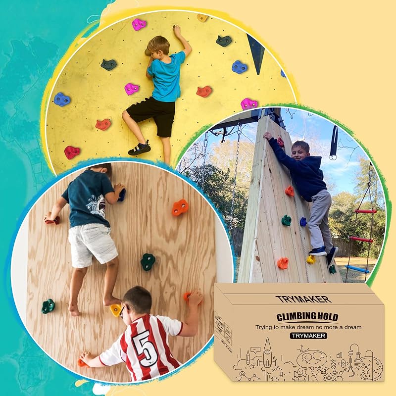 Large Size 30pcs Rock Climbing Holds Set for Kids - Trymaker