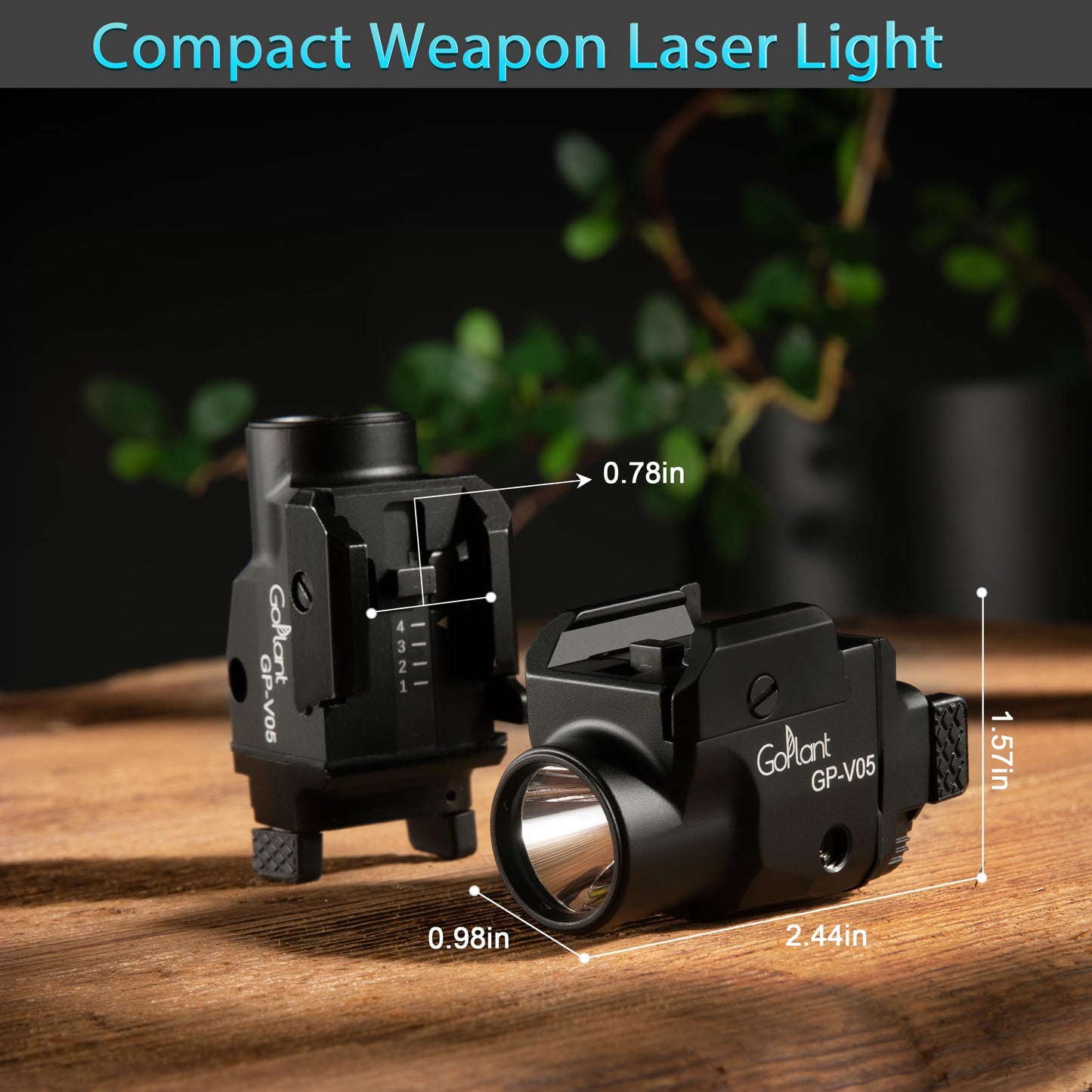 1500 Lumens Aircraft-Grade Aluminum Compact Pistol Flashlight, Picatinny Flashlights Laser Weapon Light, Subcompact Tactical Pistol Lights,Green Laser Light Combo For Handgun, Rechargeable Gun Laser