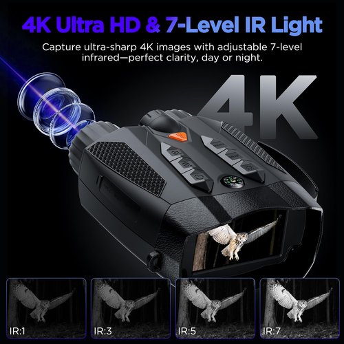 Night Vision Goggles for Adults 4k: Tactical Binoculars with Camera - Infrared Goggles for Hunter - Digital Electronics Gift - Hunting Gifts for Men/Dad/Husband - Cool Tech Gadgets for Camping/Boating