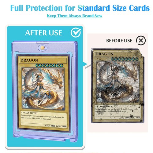 Magnetic Card Holders for Trading Cards, 35pt Acrylic Baseball Card Holders Display Case Fit for Sports Cards, TCG MTG Cards, Hard Plastic Card Protectors with Card Stands (1 Holder & 1 Stand)